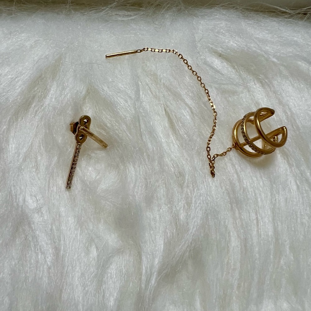 Baublebar fine jewelry 18k gold plated chain ear cuff earrings